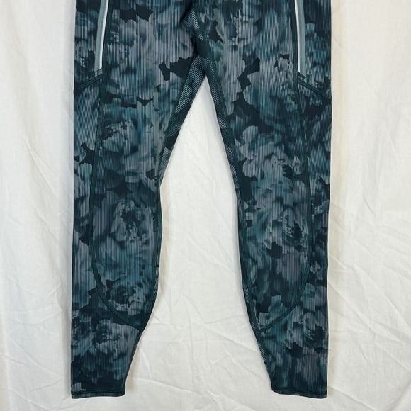 Athleta Rainier Leggings Women's Size Small Floral Blue Green - Picture 3 of 13